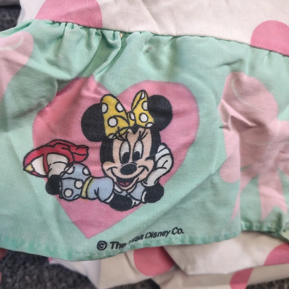 Disney Minnie Mouse Bedding Kids Twin Polka Dot Vintage Ruffle Sheets Bed Skirt